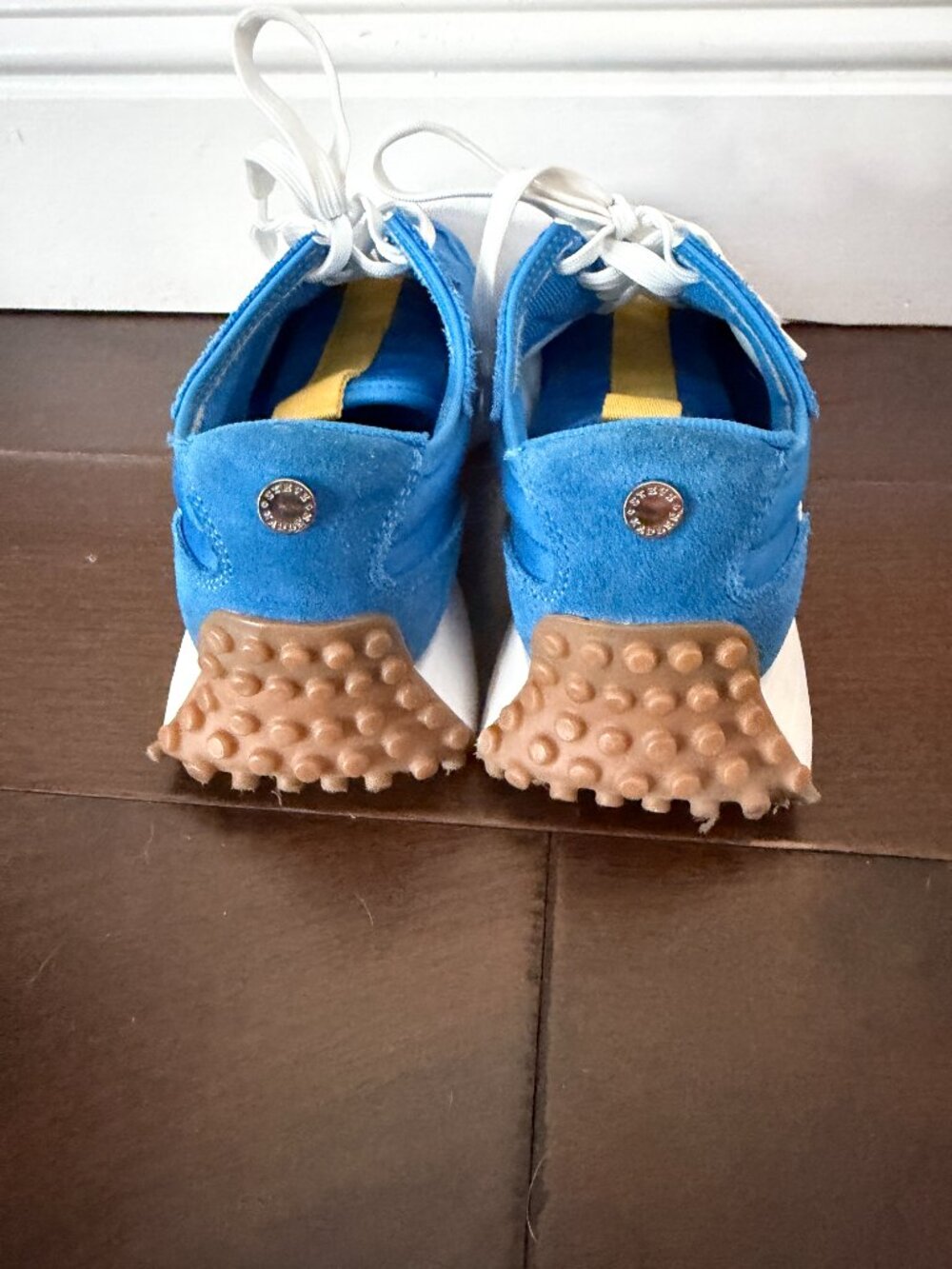 Steve Madden Women's Campo Suede Casual Fashion Sneakers Blue & Yellow Size 8.5 - Picture 5 of 10